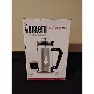 Bialetti 6860 Preziosa Stainless Steel 3-Cup French Press Coffee Maker Silver